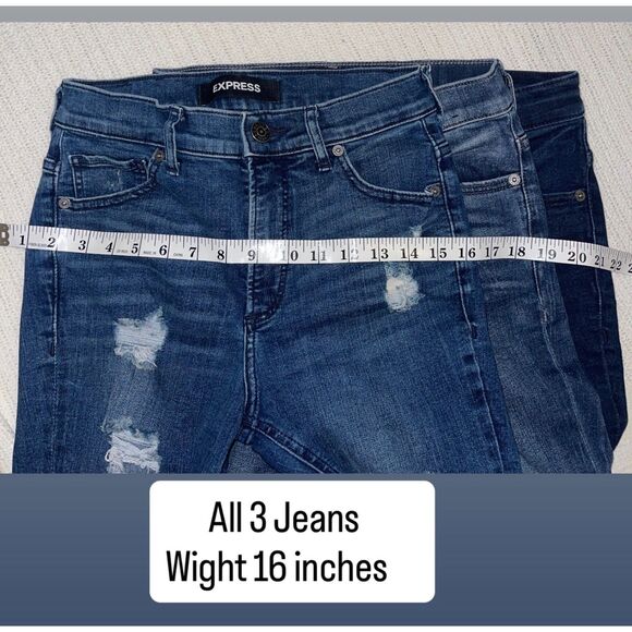 Express High Rise Skinny Jean Bundle (3) Sizes 0R & 2R Legging & Ripped Styles - Picture 4 of 4